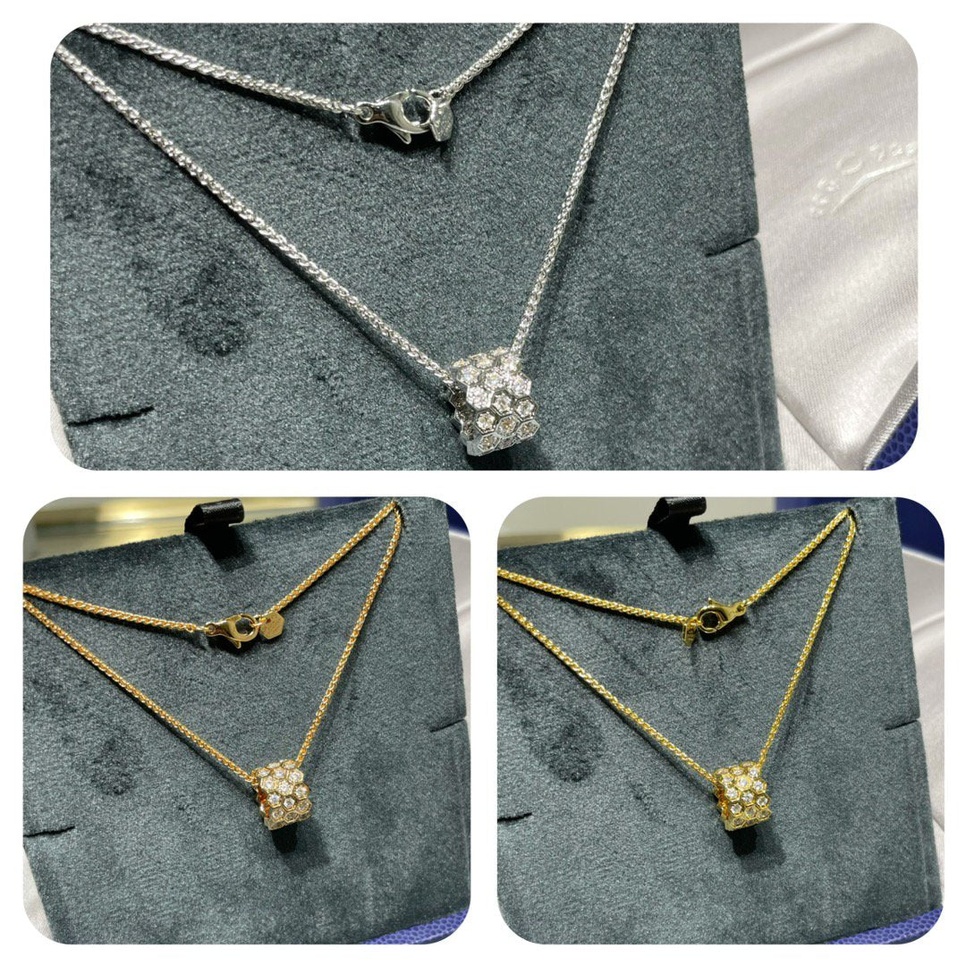 [Echo ]BEE LOVE DIAMOND PAVED 3 ROW NECKLACE