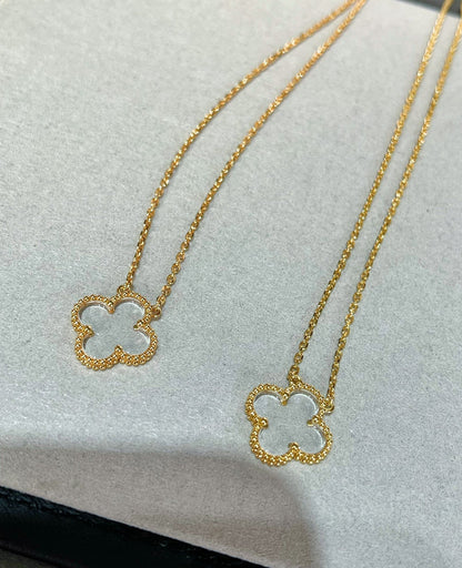 [Kismet Jewels ]CLOVER ROCK CRYSTAL ROSE GOLD NECKLACE
