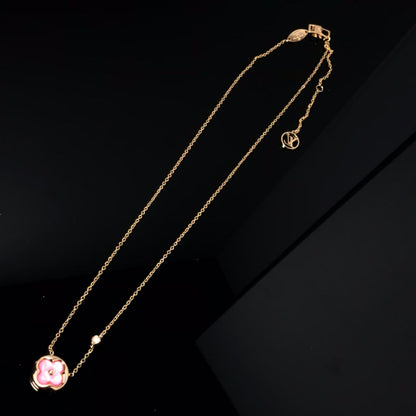 [Kismet Jewels ]COLOR BLOSSOM PINK MOP SUN GOLD NECKLACE