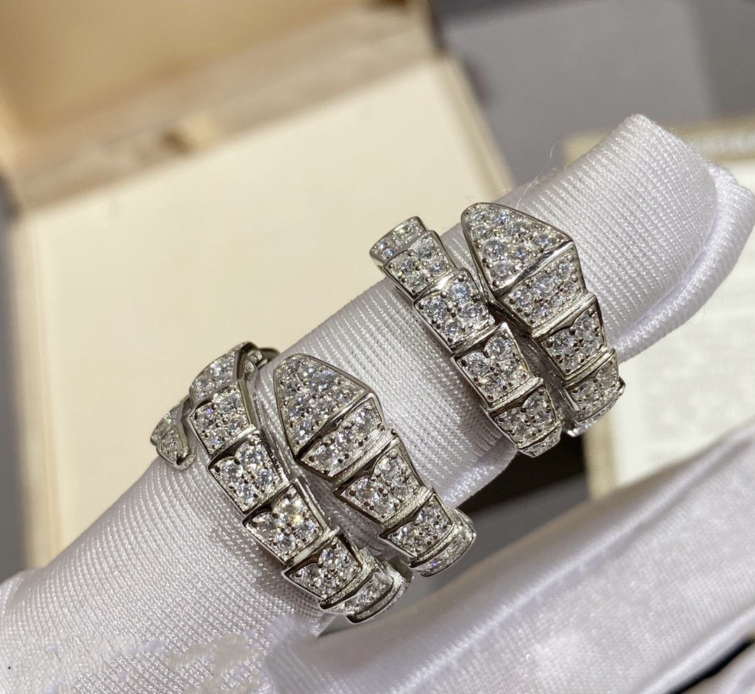 [Kismet Jewels ]SERPENTI RING SILVER DIAMOND PAVED
