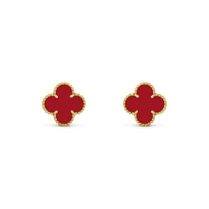 [Kismet Jewels ]CLOVER MINI 9.5MM CARNELIAN EARRINGS