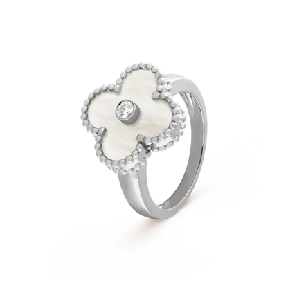 [Kismet Jewels ]CLOVER SILVER MOP DIAMOND RING