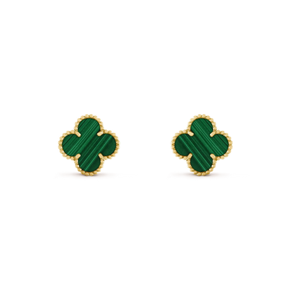 [Kismet Jewels ]CLOVER MEDIUM 1 MOTIFS MALACHITE  EARRINGS