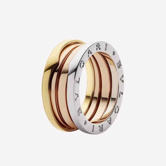 [Echo ]ZERO 1 THREE-BAND ROSE WHITE AND YELLOW RING