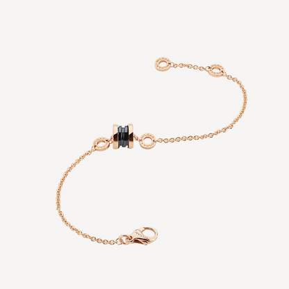 [Kismet Jewels ]ZERO 1 SOFT PINK GOLD AND BLACK CERAMIC BRACELET