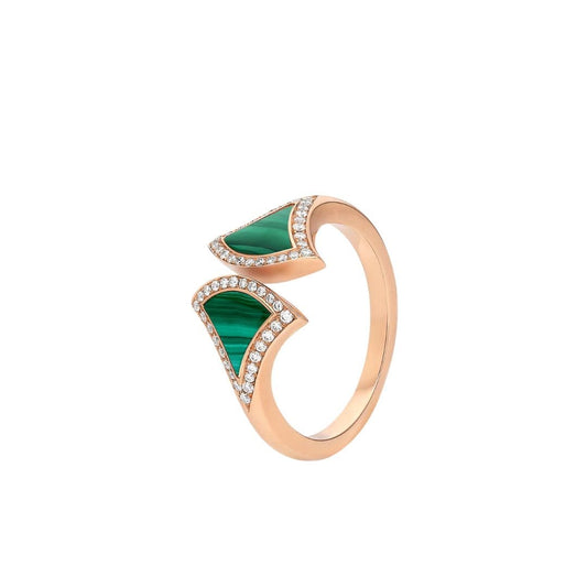 [Echo ]DREAM MALACHITE DIAMOND OPEN RING