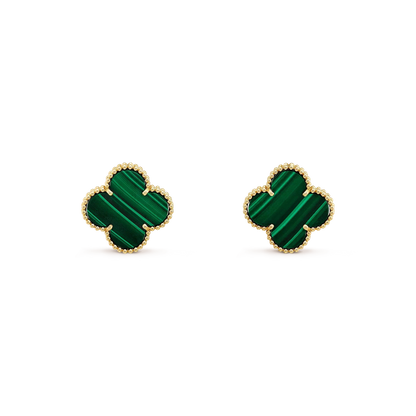 [Kismet Jewels ]CLOVER MINI 9.5MM MALACHITE  EARRINGS