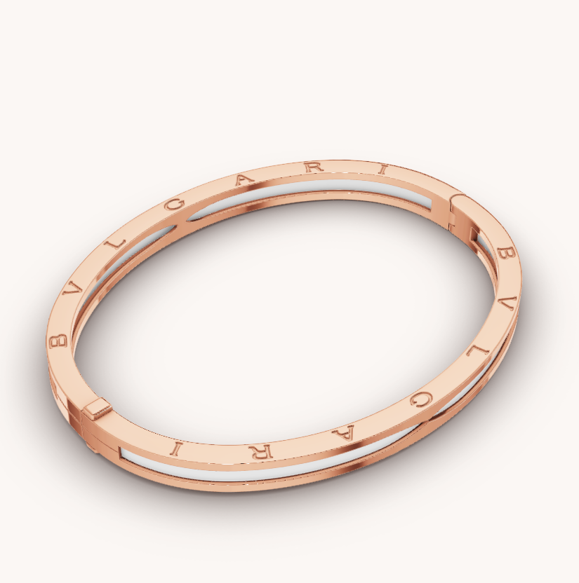 [Kismet Jewels ]ZERO 1 PINK GOLD WITH WHITE CERAMIC BRACELET