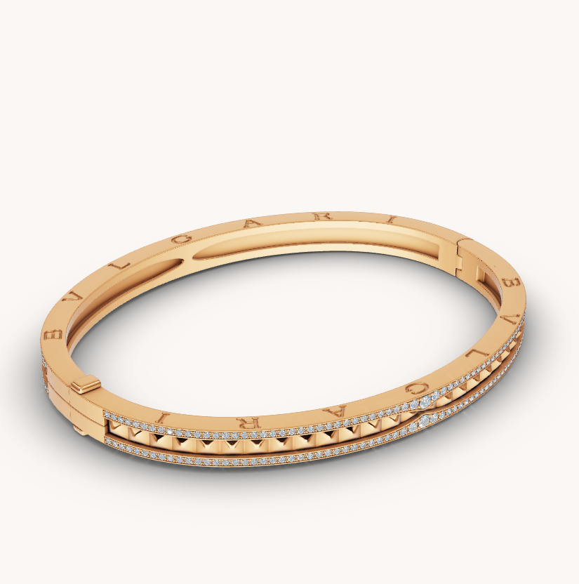[Kismet Jewels ]ZERO 1 SPIRAL AND PAVED DIAMOND GOLD BRACELET