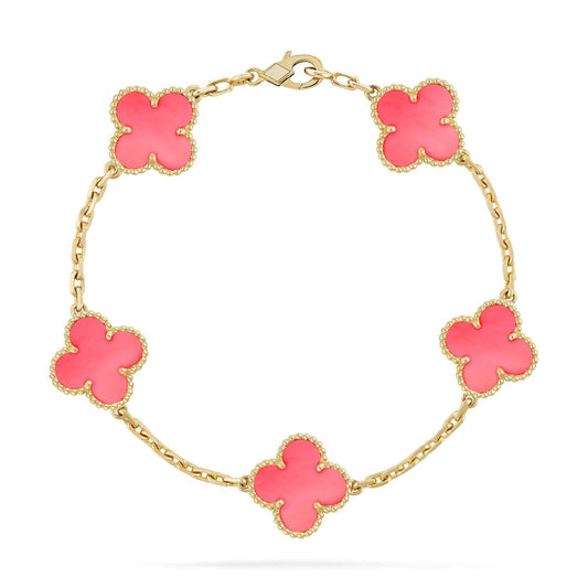 [Echo Fine ]CLOVER 5 PINK MOP BRACELET