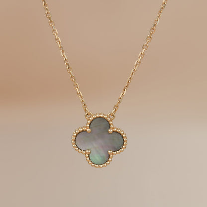 [Kismet Jewels ]CLOVER 15MM  GRAY MOTHER OF PEARL NECKLACE