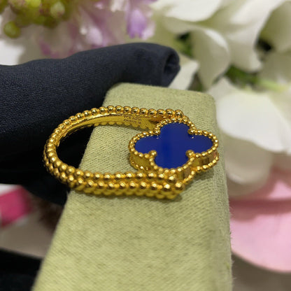 [Kismet Jewels ]CLOVER RIVERSIBLE BLUE AGATE RING