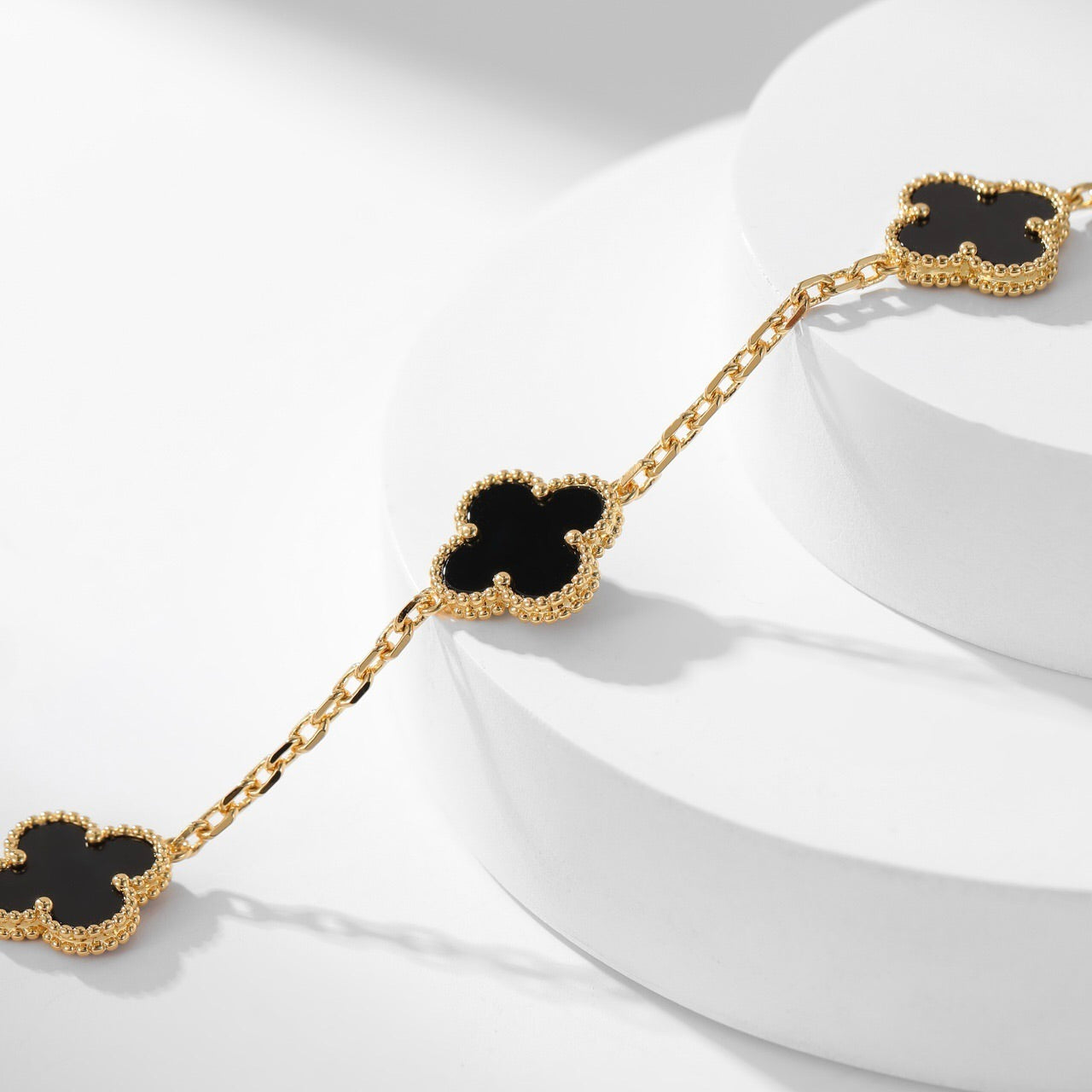 [Kismet Jewels ]CLOVER 10 MOTIFS ONYX NECKLACE