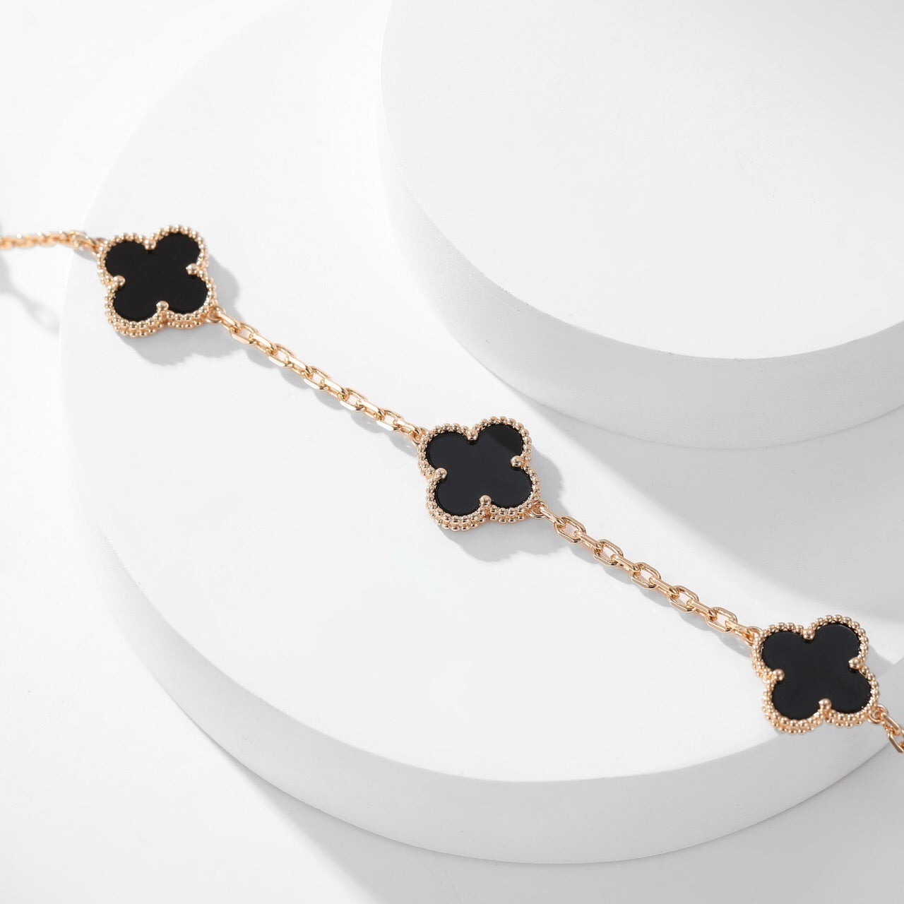 [Kismet Jewels ]CLOVER 10 MOTIFS ONYX NECKLACE