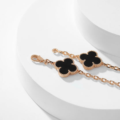 [Kismet Jewels ]CLOVER 10 MOTIFS ONYX NECKLACE