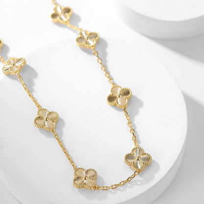 [Kismet Jewels ]CLOVER 10 MOTIFS LASER NECKLACE