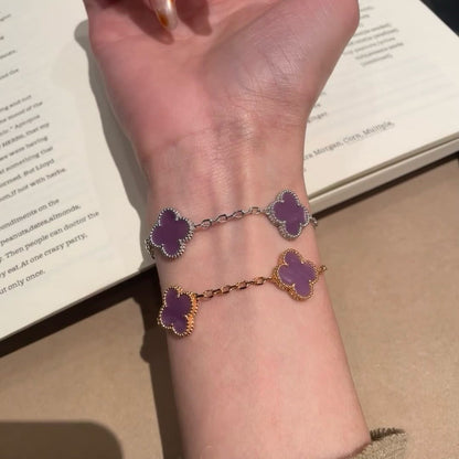 [Kismet Jewels ]CLOVER  5 MOTIFS  PURPLE VIOLET BRACELET