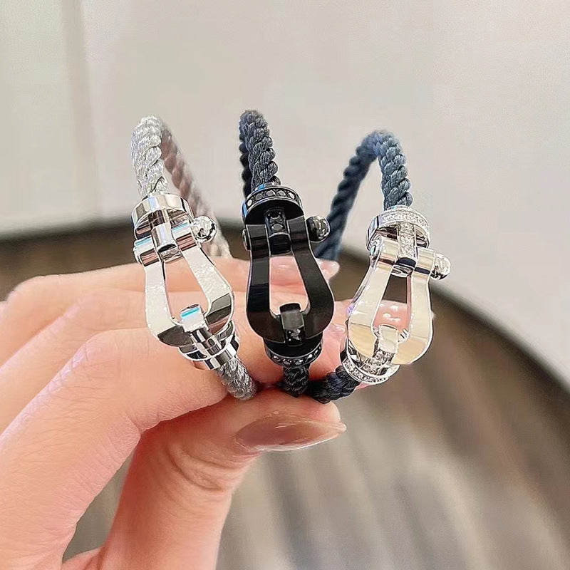 [Kismet Jewels ]FORCE LARGE HORSESHOE FULL DIAMOND BRACELET SILVER