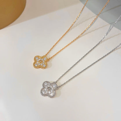 [Kismet Jewels ]CLOVER 15MM DIAMOND SINGLE FLOWER NECKLACE