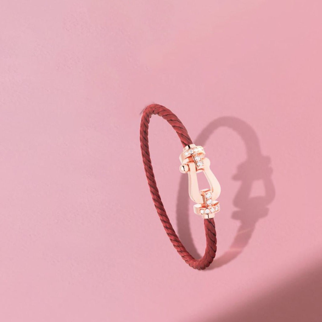 [Kismet Jewels ]FORCE 10 HALF DIAMOND PINK GOLD RED CORDERI LARGE AND MEDIUM MODEL