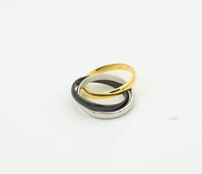 [Kismet Jewels ]TRINITY RING BLACK GOLD SILVER