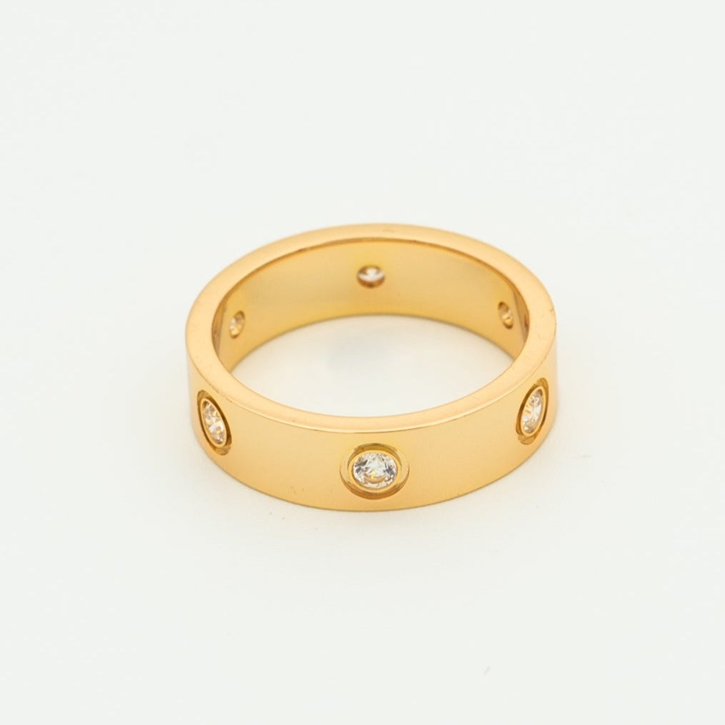 [Kismet Jewels ]LOVE RING 5.5MM 6 DIAMONDS PINK GOLD
