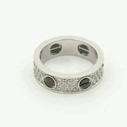 [Kismet Jewels ]LOVE RING 5.5MM DIAMONDS PAVED CERAMIC