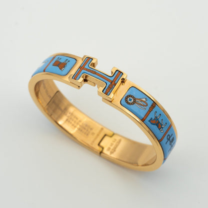 [Kismet Jewels ]H PINK GOLD BRACELET BLUE CERAMIC