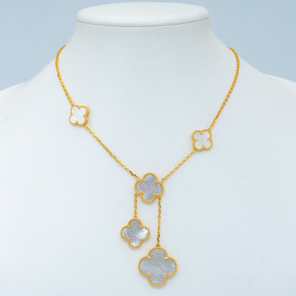 [Kismet Jewels ]CLOVER MOTHER OF PEARL NECKLACE 6 MOTIF