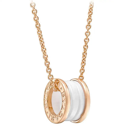 [Kismet Jewels ]ZERO 1 WHITE CERAMIC PINK GOLD DIAMOND NECKLACE