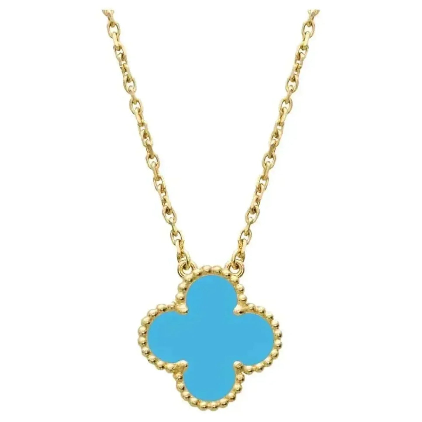 [Kismet Jewels ]CLOVER 15MM VINTAGE TURQUOISE NECKLACE