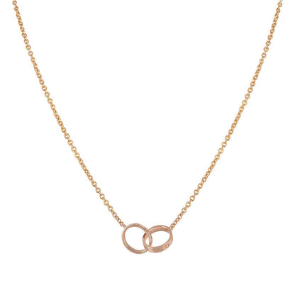[Kismet Jewels ]LOVE NECKLACE DOUBLE RING PINK GOLD