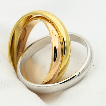 [Kismet Jewels ]TRINITY RING GOLD PINK GOLD SILVER
