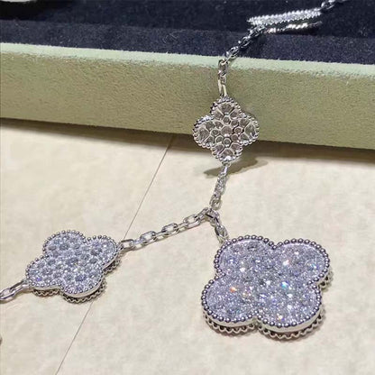 [Kismet Jewels ]CLOVER 6 MOTIFS SILVER DIAMOND BRACELET