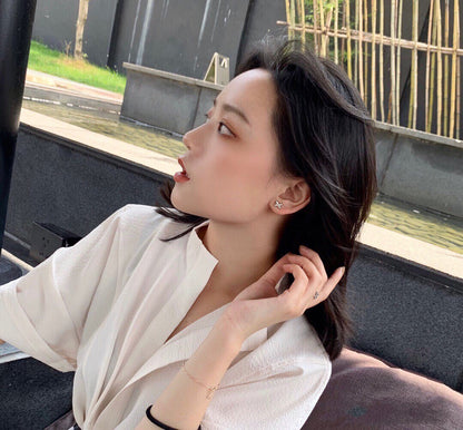 [Kismet Jewels ]JEUX DE WHITE MOP ROSE GOLD DIAMOND EARRINGS