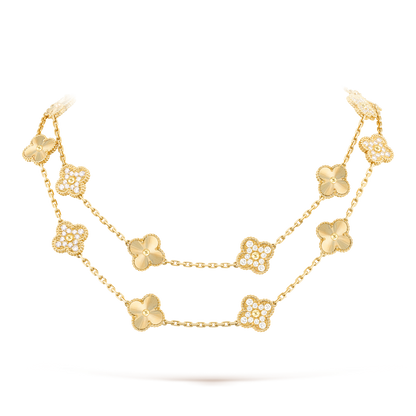 [Kismet Jewels ]CLOVER 20 MOTIFS LASER DIAMOND NECKLACE