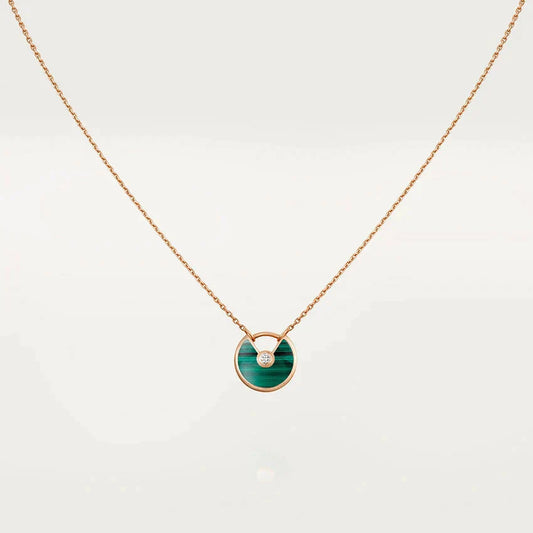 [Echo ]AMULETTE ROSE GOLD MALACHITE NECKLACE
