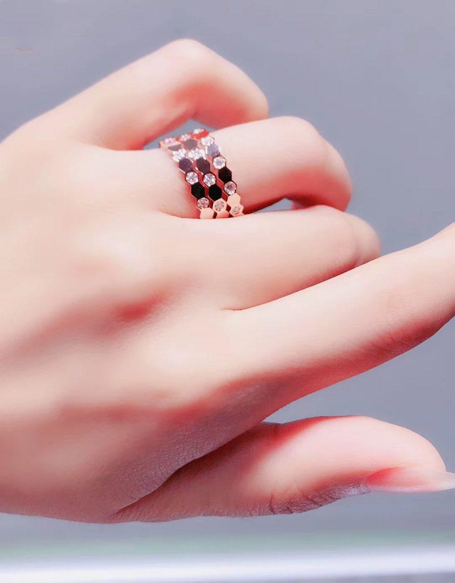 [Kismet Jewels ]BEE LOVE RING PINK GOLD DIAMOND
