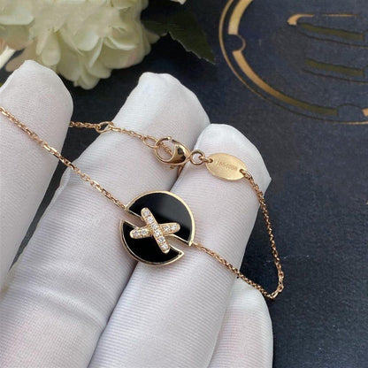 [Kismet Jewels ]JEUX DE BRACELET ONYX PINK GOLD DIAMOND