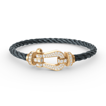 [Kismet Jewels ]FORCE LARGE HORSESHOE FULL DIAMOND BRACELET GOLD
