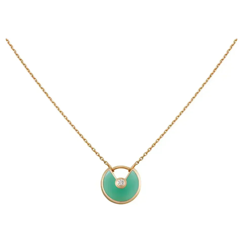 [Kismet Jewels ]AMULETTE GOLD MALACHITE NECKLACE