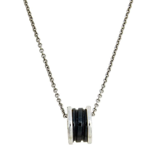 [Echo ]ZERO 1 BLACK CERAMIC SILVER NECKLACE