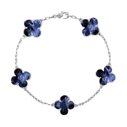 [Kismet Jewels ]CLOVER 5 MOTIF PIETERSITE SILVER BRACELET