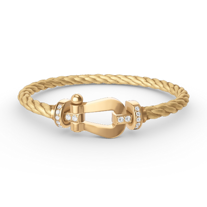 [Kismet Jewels ]FORCE LARGE HORSESHOE HALF DIAMOND BRACELET GOLD