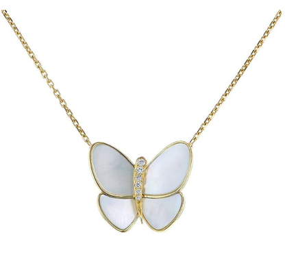 [Kismet Jewels ]BUTTERFLY GOLD MOP DIAMOND NECKLACE