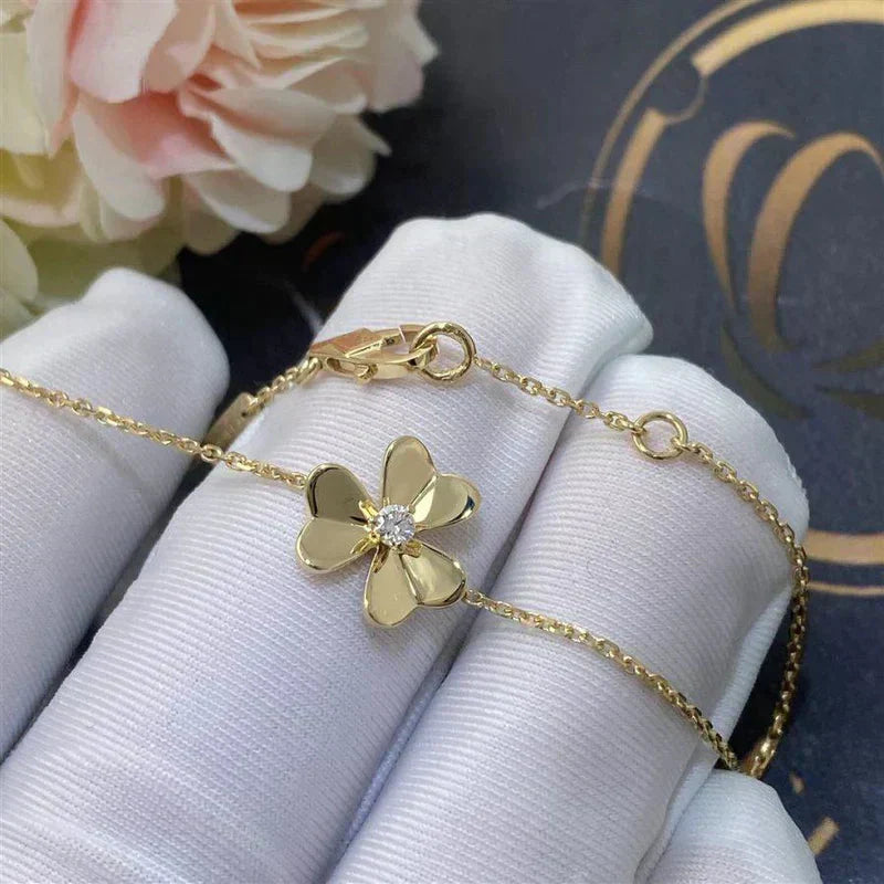 [Kismet Jewels ]FRIVOLE GOLD FLOWER PINK MALACHITE BRACELET