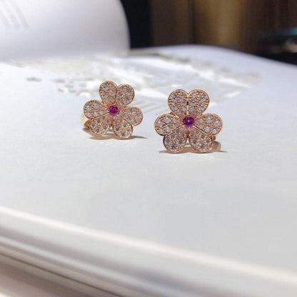 [Kismet Jewels ]FRIVOLE PINK GOLD FLOWER DIAMOND EARRINGS