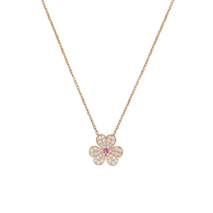 [Kismet Jewels ]FRIVOLE ROSE GOLD FLOWER DIAMOND NECKLACE