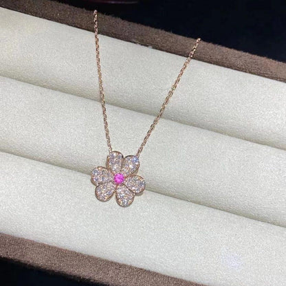 [Kismet Jewels ]FRIVOLE ROSE GOLD FLOWER DIAMOND NECKLACE