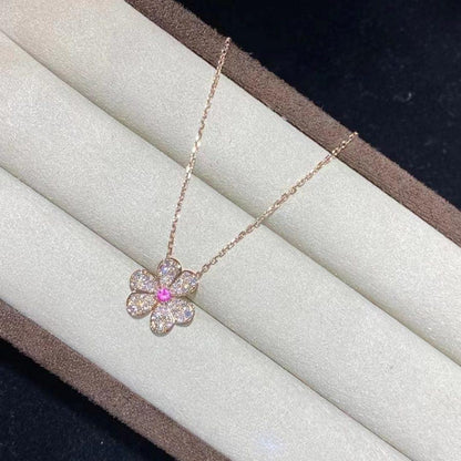 [Kismet Jewels ]FRIVOLE ROSE GOLD FLOWER DIAMOND NECKLACE